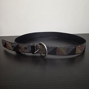Fossil Black Multicolor Leather Belt